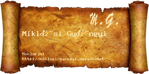 Miklósi Gyöngyi névjegykártya